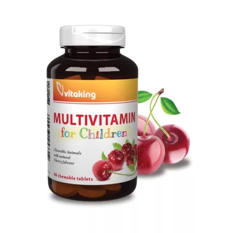 Vitaking Gyermek multivitamin rágótabletta - meggyes ízű 90x